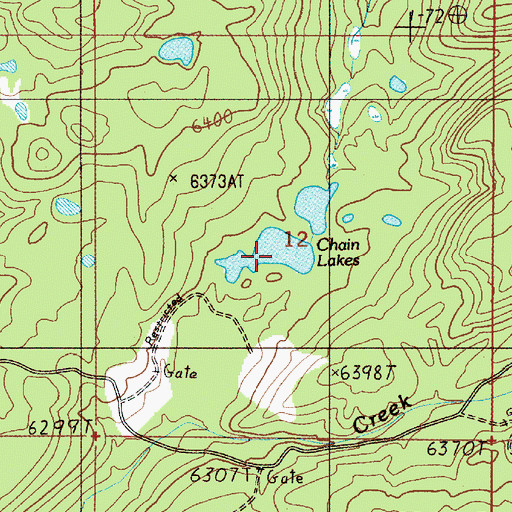 Topographic Map of Chain Lakes, ID