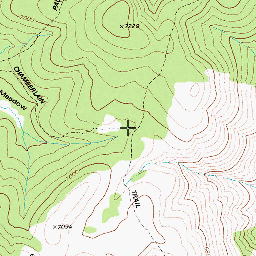 Topographic Map of Chamberlain Trail, ID