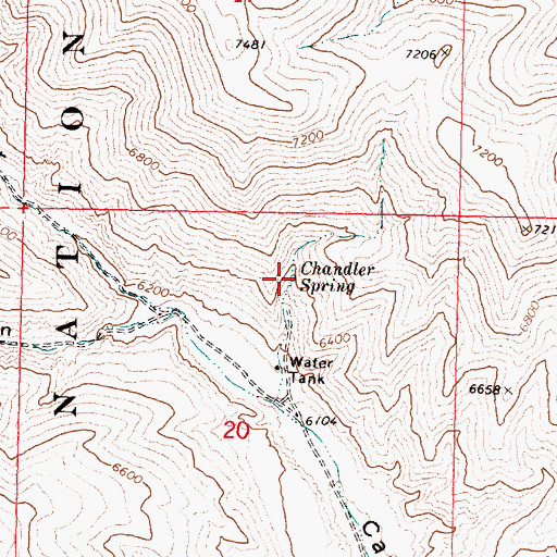 Topographic Map of Chandler Spring, ID