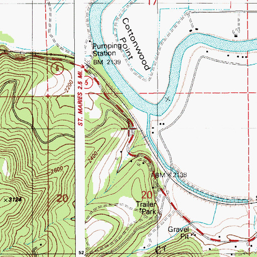 Topographic Map of Cherry Creek, ID