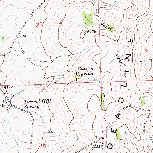Topographic Map of Cherry Spring, ID