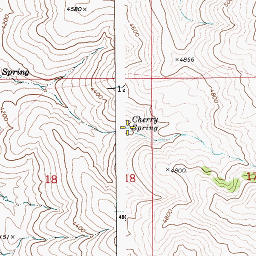 Topographic Map of Cherry Spring, ID