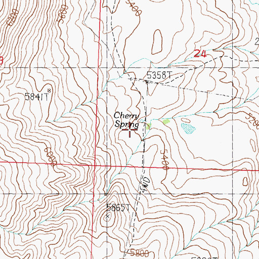 Topographic Map of Cherry Spring, ID