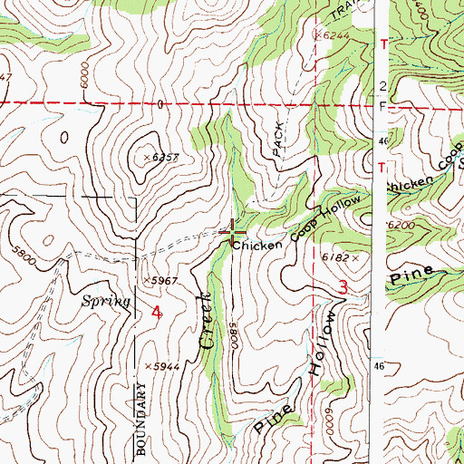Topographic Map of Chicken Coop Hollow, ID