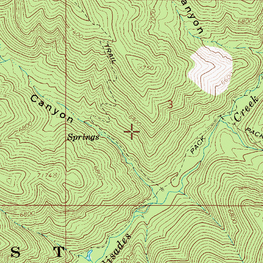 Topographic Map of Chicken Spring Canyon, ID