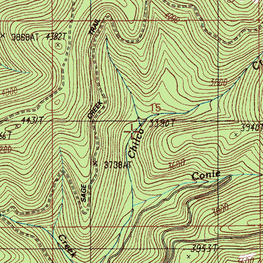Topographic Map of Chilco Creek, ID