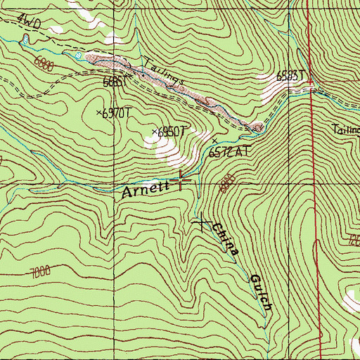 Topographic Map of China Gulch, ID