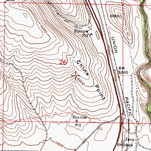Topographic Map of China Point, ID