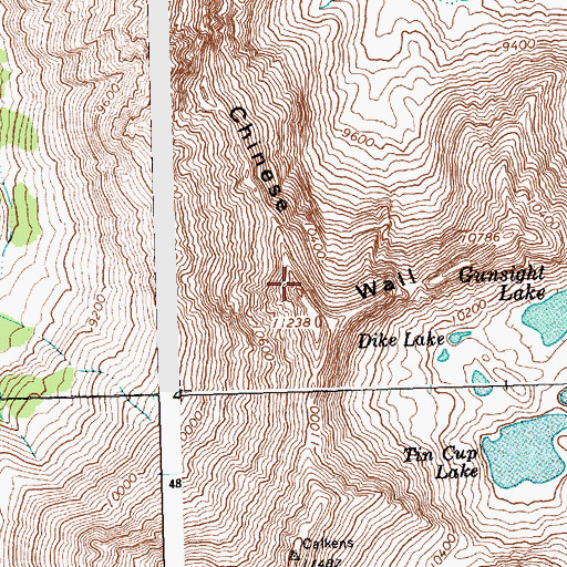 Topographic Map of Chinese Wall, ID