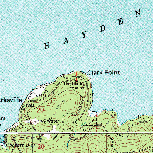 Topographic Map of Clark Point, ID