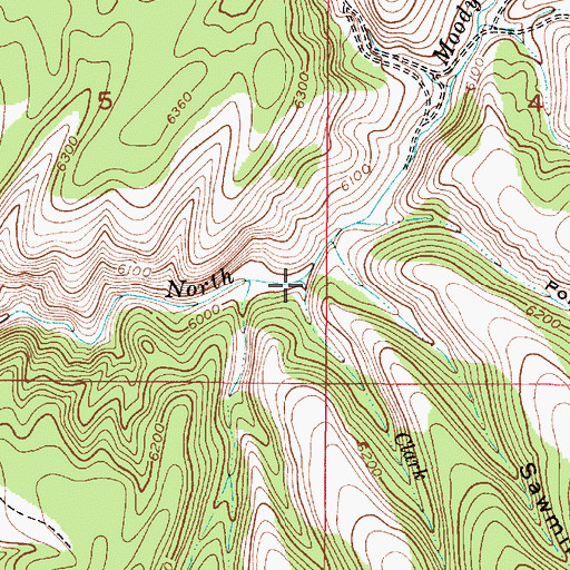 Topographic Map of Clarke Creek, ID