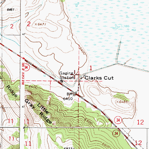 Topographic Map of Clarks Cut, ID