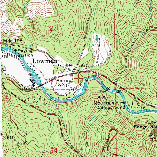 Topographic Map of Clear Creek, ID