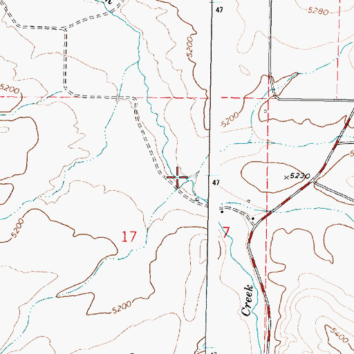 Topographic Map of Clifton Creek, ID