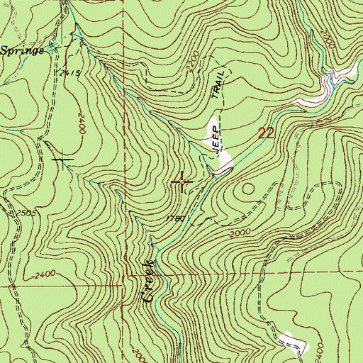 Topographic Map of Cloverleaf Creek, ID