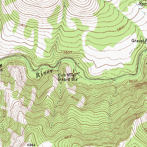 Topographic Map of Club River Guard Station, ID