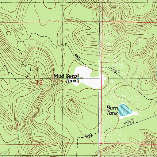 Topographic Map of Mud Seep Tank, AZ