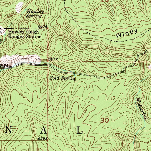 Topographic Map of Cold Spring, ID