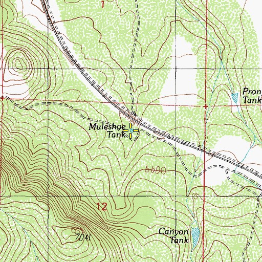 Topographic Map of Muleshoe Tank, AZ