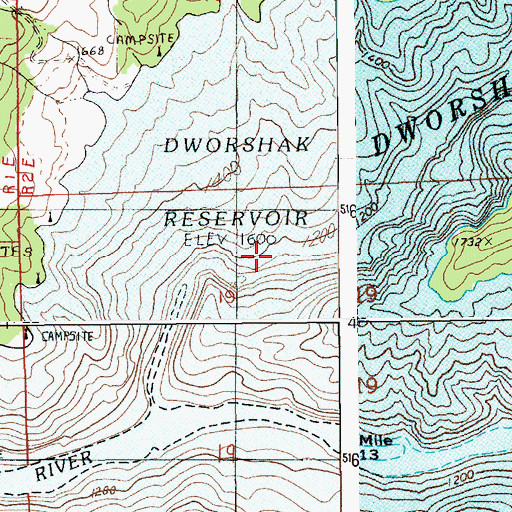 Topographic Map of Cole Creek, ID