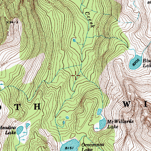 Topographic Map of Cony Peak, ID