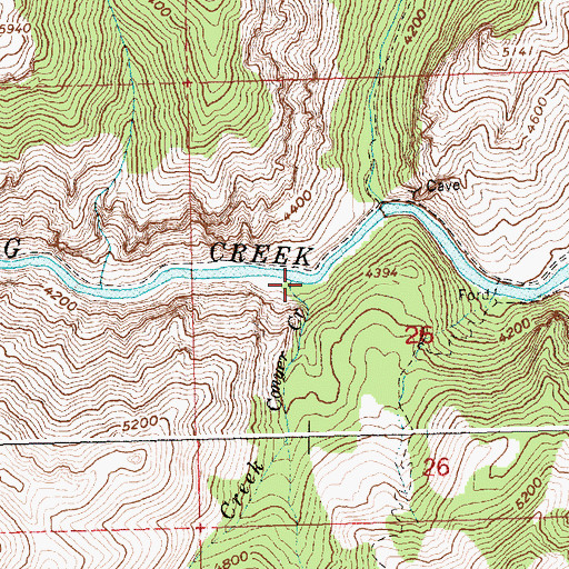 Topographic Map of Conyer Creek, ID