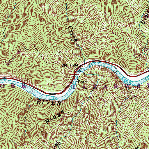 Topographic Map of Coolwater Creek, ID