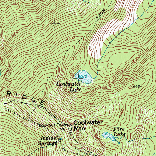 Topographic Map of Coolwater Lake, ID