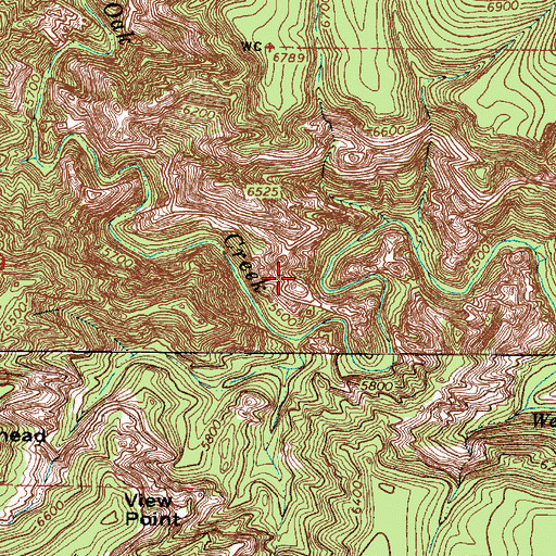 Topographic Map of Oak Creek Canyon Natural Area, AZ
