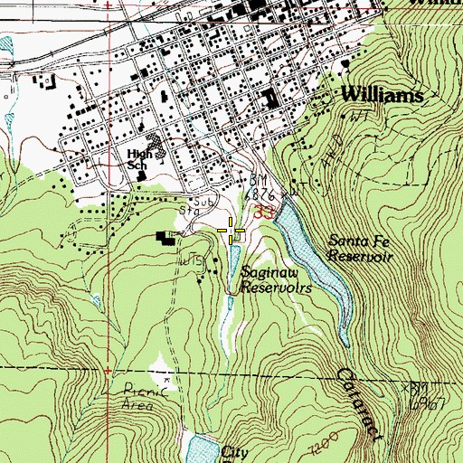 Topographic Map of Perrin Dam, AZ