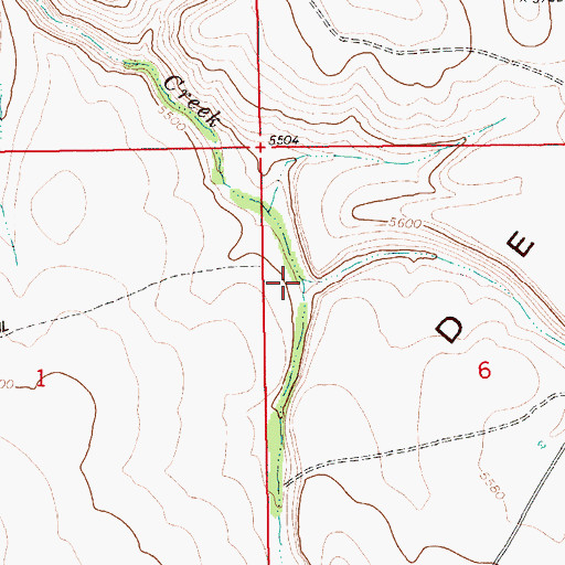 Topographic Map of Cottonwood Creek, ID