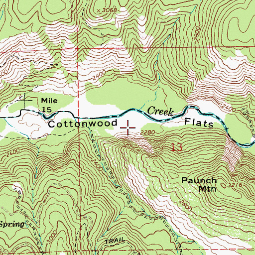 Topographic Map of Cottonwood Flats, ID