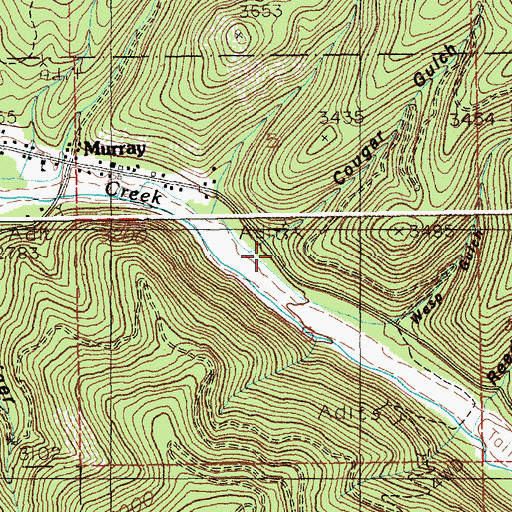 Topographic Map of Cougar Gulch, ID