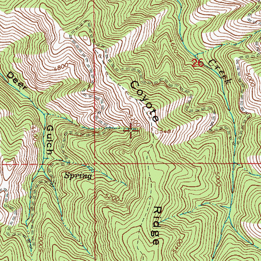 Topographic Map of Coyote Ridge, ID