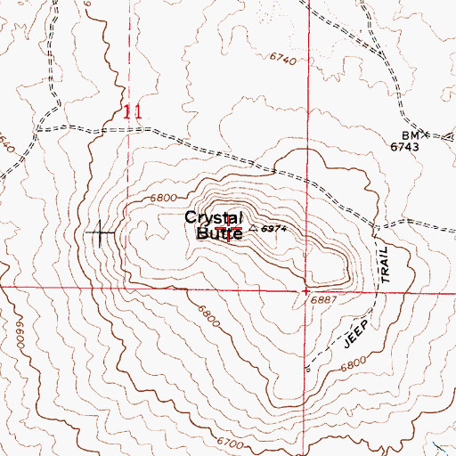 Topographic Map of Crystal Butte, ID