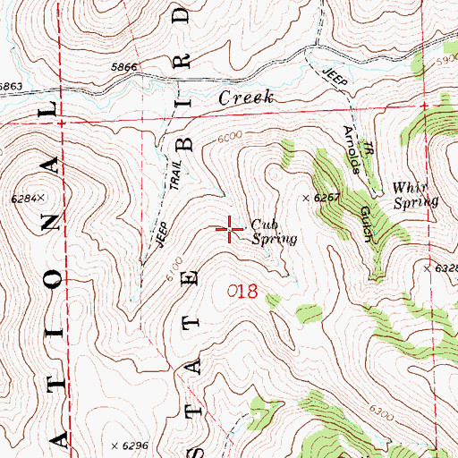 Topographic Map of Cub Spring, ID