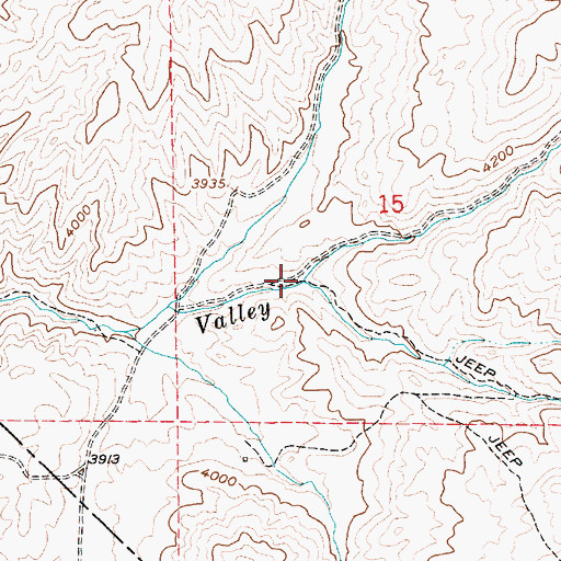 Topographic Map of Custer Creek, ID