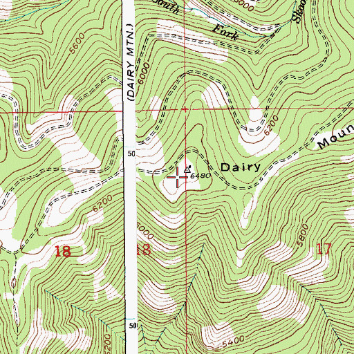 Topographic Map of Dairy Mountain, ID