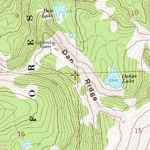 Topographic Map of Dan Ridge, ID