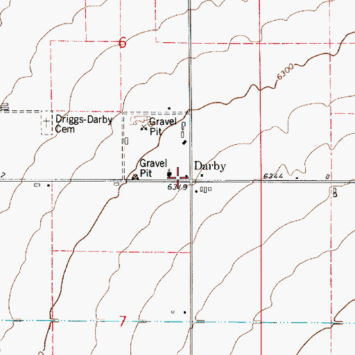 Topographic Map of Darby, ID