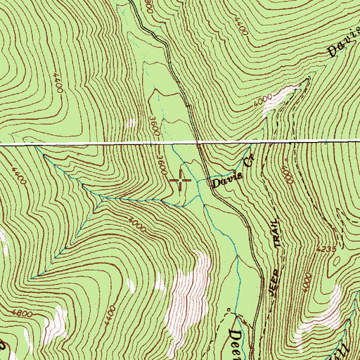 Topographic Map of Davis Creek, ID