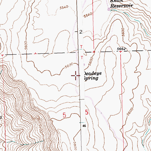 Topographic Map of Deadeye Spring, ID