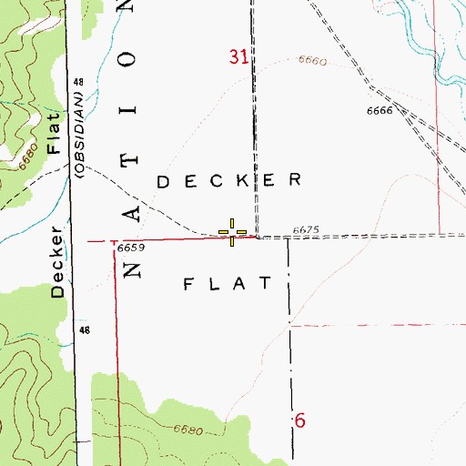 Topographic Map of Decker Flat, ID