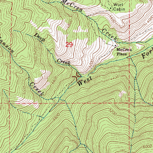 Topographic Map of Deep Creek, ID