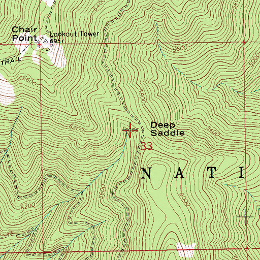 Topographic Map of Deep Saddle, ID