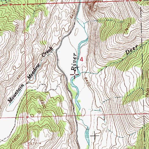 Topographic Map of Deer Creek, ID