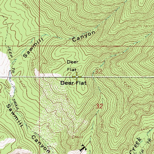 Topographic Map of Deer Flat, ID