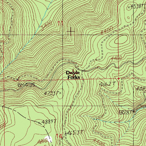 Topographic Map of Delyle Campground (historical), ID