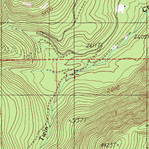 Topographic Map of Delyle Creek, ID