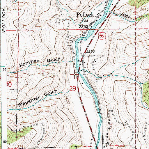 Topographic Map of Denny Creek, ID
